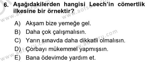 Genel Dilbilim 2 Dersi 2021 - 2022 Yılı Yaz Okulu Sınavı 6. Soru