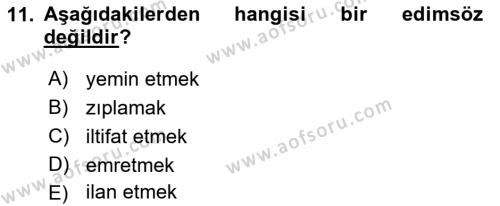 Genel Dilbilim 2 Dersi 2022 - 2023 Yılı Yaz Okulu Sınavı 11. Soru