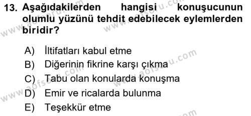 Genel Dilbilim 2 Dersi 2022 - 2023 Yılı Yaz Okulu Sınavı 13. Soru