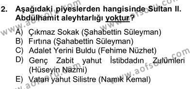 2. Meşrutiyet Dönemi Türk Edebiyatı Dersi 2012 - 2013 Yılı (Vize) Ara Sınavı 2. Soru