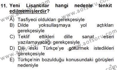 2. Meşrutiyet Dönemi Türk Edebiyatı Dersi 2012 - 2013 Yılı (Final) Dönem Sonu Sınavı 11. Soru
