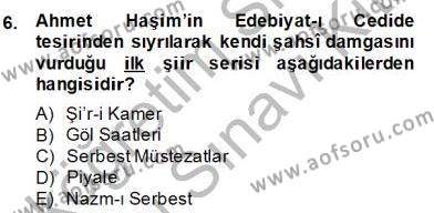 2. Meşrutiyet Dönemi Türk Edebiyatı Dersi 2013 - 2014 Yılı (Final) Dönem Sonu Sınavı 6. Soru