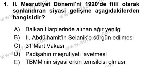 2. Meşrutiyet Dönemi Türk Edebiyatı Dersi 2018 - 2019 Yılı (Vize) Ara Sınavı 1. Soru