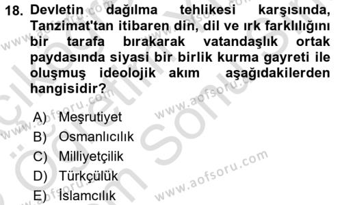 2. Meşrutiyet Dönemi Türk Edebiyatı Dersi 2021 - 2022 Yılı (Final) Dönem Sonu Sınavı 18. Soru