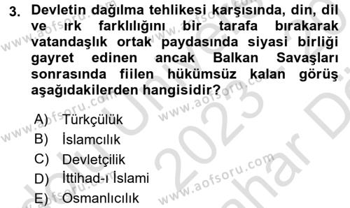 2. Meşrutiyet Dönemi Türk Edebiyatı Dersi 2023 - 2024 Yılı (Vize) Ara Sınavı 3. Soru