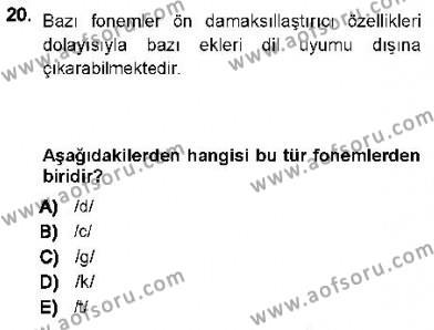 XVI-XIX. Yüzyıllar Türk Dili Dersi 2012 - 2013 Yılı (Vize) Ara Sınavı 20. Soru