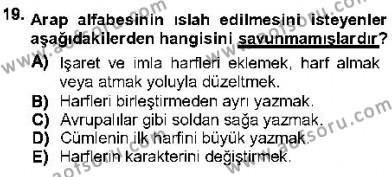 XVI-XIX. Yüzyıllar Türk Dili Dersi 2012 - 2013 Yılı (Final) Dönem Sonu Sınavı 19. Soru