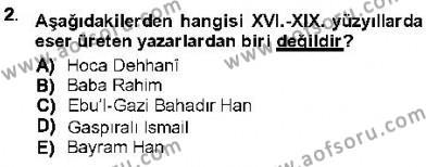 XVI-XIX. Yüzyıllar Türk Dili Dersi 2012 - 2013 Yılı (Final) Dönem Sonu Sınavı 2. Soru