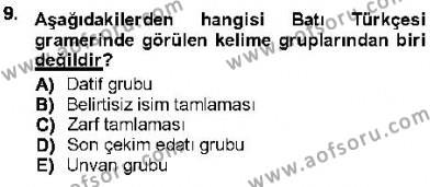 XVI-XIX. Yüzyıllar Türk Dili Dersi 2012 - 2013 Yılı (Final) Dönem Sonu Sınavı 9. Soru