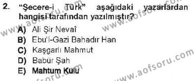 XVI-XIX. Yüzyıllar Türk Dili Dersi 2012 - 2013 Yılı Tek Ders Sınavı 2. Soru