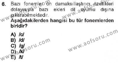 XVI-XIX. Yüzyıllar Türk Dili Dersi 2012 - 2013 Yılı Tek Ders Sınavı 6. Soru