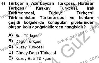 XVI-XIX. Yüzyıllar Türk Dili Dersi 2013 - 2014 Yılı (Vize) Ara Sınavı 11. Soru