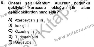 XVI-XIX. Yüzyıllar Türk Dili Dersi 2013 - 2014 Yılı (Vize) Ara Sınavı 6. Soru