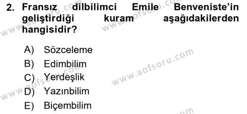 Eleştiri Kuramları Dersi 2017 - 2018 Yılı 3 Ders Sınavı 2. Soru