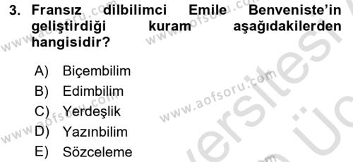 Eleştiri Kuramları Dersi 2018 - 2019 Yılı 3 Ders Sınavı 3. Soru