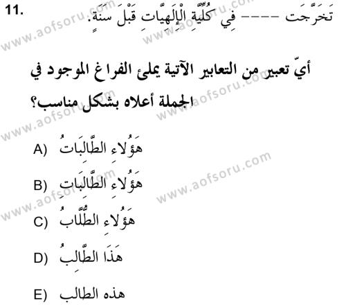 Arapça 2 (APÇ) Dersi 2018 - 2019 Yılı Yaz Okulu Sınavı 11. Soru