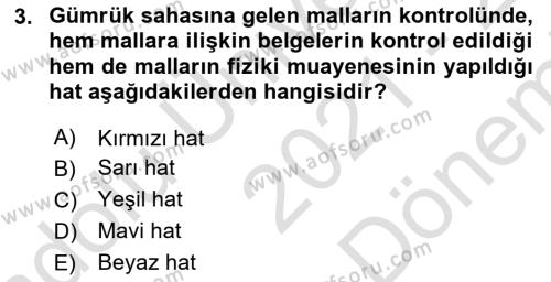 Dış Ticarete Giriş Dersi 2021 - 2022 Yılı (Final) Dönem Sonu Sınavı 3. Soru