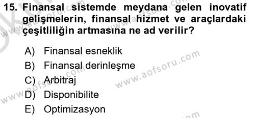 Dış Ticarete Giriş Dersi 2021 - 2022 Yılı Yaz Okulu Sınavı 15. Soru