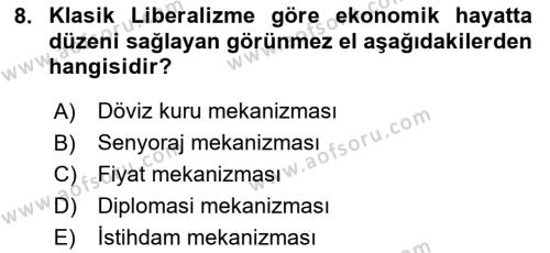 Dış Ticarete Giriş Dersi 2023 - 2024 Yılı (Vize) Ara Sınavı 8. Soru