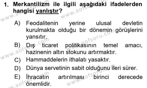 Uluslararası Ticaret Dersi 2017 - 2018 Yılı (Vize) Ara Sınavı 1. Soru