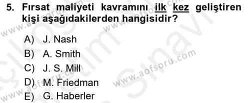 Uluslararası Ticaret Dersi 2017 - 2018 Yılı (Vize) Ara Sınavı 5. Soru