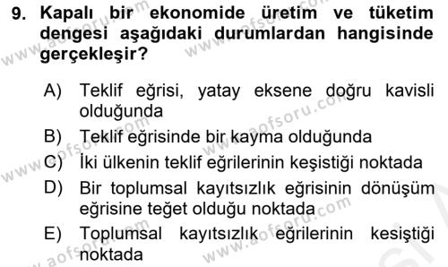 Uluslararası Ticaret Dersi 2017 - 2018 Yılı (Vize) Ara Sınavı 9. Soru