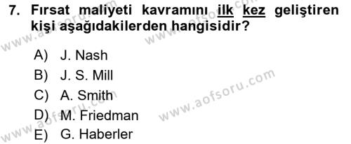 Uluslararası Ticaret Dersi 2018 - 2019 Yılı Yaz Okulu Sınavı 7. Soru