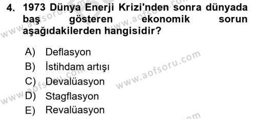 Uluslararası Ticaret Dersi 2021 - 2022 Yılı (Final) Dönem Sonu Sınavı 4. Soru