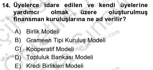 Dış Ticarette Girişimcilik Dersi 2021 - 2022 Yılı (Vize) Ara Sınavı 14. Soru