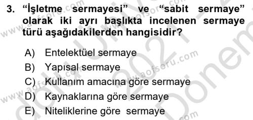 Dış Ticarette Girişimcilik Dersi 2021 - 2022 Yılı (Final) Dönem Sonu Sınavı 3. Soru