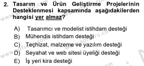 Dış Ticarette Girişimcilik Dersi 2021 - 2022 Yılı Yaz Okulu Sınavı 2. Soru