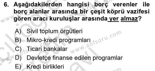 Dış Ticarette Girişimcilik Dersi 2021 - 2022 Yılı Yaz Okulu Sınavı 6. Soru