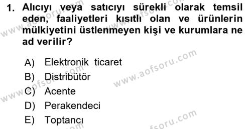 Dış Ticarette Girişimcilik Dersi 2022 - 2023 Yılı Yaz Okulu Sınavı 1. Soru