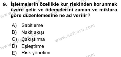 Dış Ticarette Girişimcilik Dersi 2022 - 2023 Yılı Yaz Okulu Sınavı 9. Soru