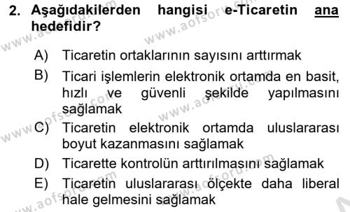 Dış Ticarette Bilgisayar Uygulamaları Dersi 2021 - 2022 Yılı (Vize) Ara Sınavı 2. Soru