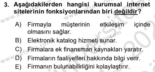 Dış Ticarette Bilgisayar Uygulamaları Dersi 2021 - 2022 Yılı (Vize) Ara Sınavı 3. Soru