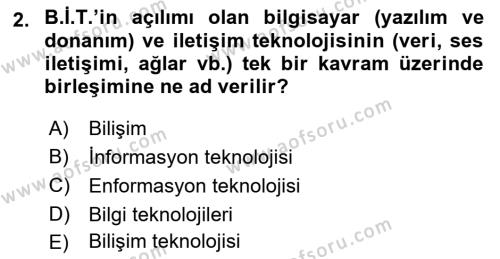 Dış Ticarette Bilgisayar Uygulamaları Dersi 2023 - 2024 Yılı (Vize) Ara Sınavı 2. Soru