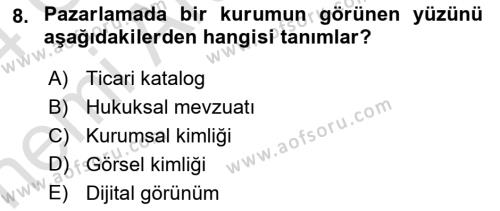 Dış Ticarette Bilgisayar Uygulamaları Dersi 2023 - 2024 Yılı (Vize) Ara Sınavı 8. Soru