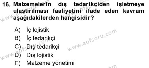 Elektronik Ticaret Dersi 2018 - 2019 Yılı (Final) Dönem Sonu Sınavı 16. Soru