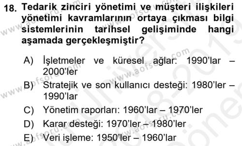 Elektronik Ticaret Dersi 2018 - 2019 Yılı (Final) Dönem Sonu Sınavı 18. Soru