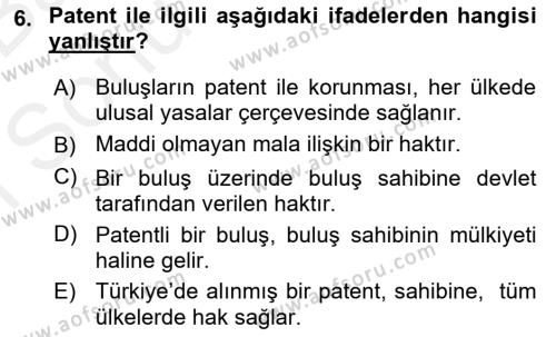 Elektronik Ticaret Dersi 2018 - 2019 Yılı (Final) Dönem Sonu Sınavı 6. Soru