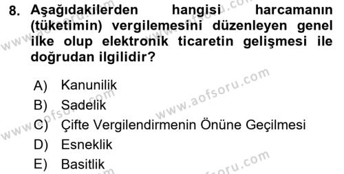 Elektronik Ticaret Dersi 2018 - 2019 Yılı (Final) Dönem Sonu Sınavı 8. Soru