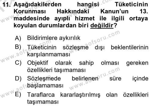 Elektronik Ticaret Dersi 2021 - 2022 Yılı Yaz Okulu Sınavı 11. Soru