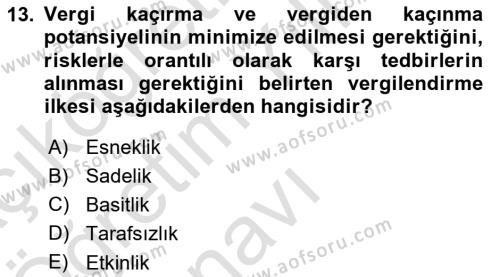 Elektronik Ticaret Dersi 2021 - 2022 Yılı Yaz Okulu Sınavı 13. Soru