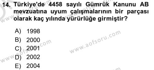 Elektronik Ticaret Dersi 2021 - 2022 Yılı Yaz Okulu Sınavı 14. Soru