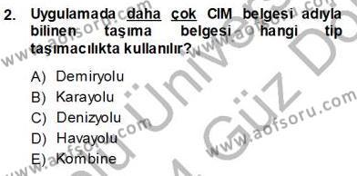 Gümrük Mevzuatı Dersi 2013 - 2014 Yılı (Vize) Ara Sınavı 2. Soru