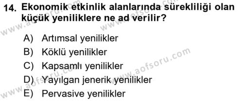 Dünya Ekonomisi Dersi 2019 - 2020 Yılı (Vize) Ara Sınavı 14. Soru