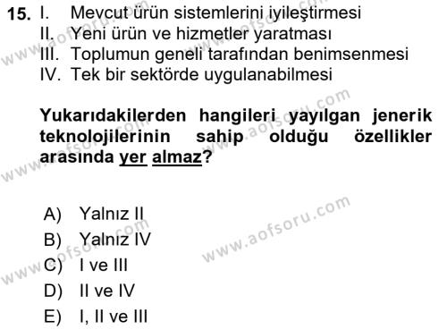 Dünya Ekonomisi Dersi 2019 - 2020 Yılı (Vize) Ara Sınavı 15. Soru