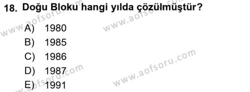 Dünya Ekonomisi Dersi 2019 - 2020 Yılı (Vize) Ara Sınavı 18. Soru