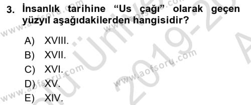 Dünya Ekonomisi Dersi 2019 - 2020 Yılı (Vize) Ara Sınavı 3. Soru